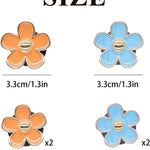 Flower Car Accessories,6pcs Daisy Car Air Freshener Vent Clips,3.3cm/3cm Blue Orange Flowers Decor,Refillable Diffusers for Women