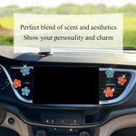 Flower Car Accessories,6pcs Daisy Car Air Freshener Vent Clips,3.3cm/3cm Blue Orange Flowers Decor,Refillable Diffusers for Women
