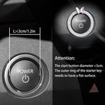 Pink Bow Car Accessories,Bow Tie Engine Start Button Ring,Bling Girly Silver Rhinestone Ring Start Stop Button Car Decor for Women,Ignition Ring Car Charm