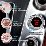 Pink Bow Car Accessories,Bow Tie Engine Start Button Ring,Bling Girly Silver Rhinestone Ring Start Stop Button Car Decor for Women,Ignition Ring Car Charm