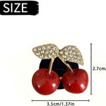 4 Pcs Cherry Car Air Vent Freshener Clip, Rhinestone Car Air Outlet Fragrance Freshener, Bling Cute Automobile Accessories Decoration for Women,Air Fresheners Decor（Odor Random）