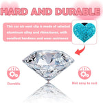 4PCS Heart-Shaped Car Vent Clips with Rhinestone,Bling Air Vent Clips Car Decorations,Premium Shiny Car Clips for Vents Accessories Interior (Lake Blue)