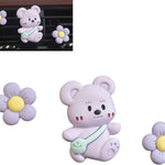 3Pcs Cute Bear Car Air Freshener Vent Clips, Aromatherapy Car Decor for Girls