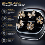 5Pcs Bling Butterfly & Flower Car Air Vent Clips, Rhinestone Car Air Freshener, Luxury Car Interior Decor Accessories for Women