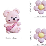 3Pcs Cute Bear Car Air Freshener Vent Clips, Aromatherapy Car Decor for Girls (Pink)