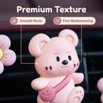 3Pcs Cute Bear Car Air Freshener Vent Clips, Aromatherapy Car Decor for Girls (Pink)