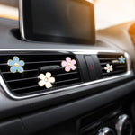 6 Pcs Daisy Flower Air Vent Clip Accessories Air Conditioning Outlet Clip Car Freshener Dashboard Accessories Charm Car Inter Decor(Blue, Pink,White,3/3.3 cm)