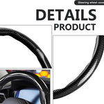 3pcs Universal Carbon Fiber Steering Wheel Cover - Anti-Slip & Segmented Design, Universal 99% Durable Steering Wheel Protector for Men and Women, Car Interior Accessory (Black)