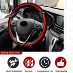 3pcs Universal Carbon Fiber Steering Wheel Cover - Anti-Slip & Segmented Design, Universal 99% Durable Steering Wheel Protector for Men and Women, Car Interior Accessory (Red)