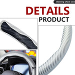 3pcs Universal Carbon Fiber Steering Wheel Cover - Anti-Slip & Segmented Design, Universal 99% Durable Steering Wheel Protector for Men and Women, Car Interior Accessory (White)