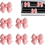 6 pcs Pink Bow Car Air Vent Clips Coquette Cute Girly Car Decor Accessories Interior Aesthetic Decorations Charm Stuff for Women Girl