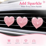 6 pcs Pink Heart Car Air Vent Clips Coquette Cute Girly Car Decor Accessories Interior Aesthetic Decorations Charm Stuff for Women Girl