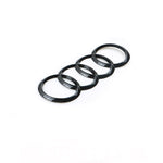 Gloss Black Audi Rings Emblem Set, Front 273mm + Rear 192mm Black Badge Replacement Kit for Audi A1 A3 A4 A5 Models
