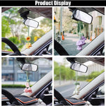 Car Mirror Hanging Accessories, Cute Crochet Suzuran Car Rearview Mirror Charm, Handmade Knitting, Fit for Backpack, Keychain (White)