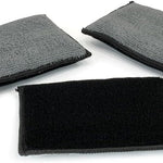 3PCS 5"×3" Car Interior Scrubbing Sponges, Microfiber Car Wash Sponges, Auto Detailing Scrub Pads, Interior Cleaning Sponges for Car Leather, Plastic, Vinyl, Upholstery (Gray Black)