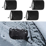 4PCS Car Side Mirror Covers - Waterproof Snow Mirror Cover Protects from Ice Snow Frost Dew Rain Bird Poop - Silver Coated Rearview Protection Cover Winter Snowproof Accessories for Cars Trucks SUVs