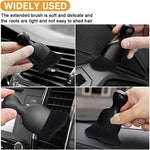 Car Interior Detailing Brush - Curved Soft Bristle Cleaning Brush, Dust Collectors Car Interior Cleaning Tool for Car Dashboard Air Conditioner Vents Leather, No Scratches (Black/2PCS)