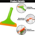 Small Silicone Window Squeegee, Car Windshield Water Blade Scraper, Multifunctional Squeegee with 5.9 Inch Blade and Non-Slip Handle, Auto Cleaning Accessory for Window, Mirror, Glass, Home (Green)