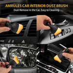2PCS Car Interior Detailing Brush, Auto Car Detailing Brush Dusting Brush, Soft Bristles Car Interior Cleaning Tool for Dashboard Interior, Exterior, Skylight, Leather, Dust Brush, Brown