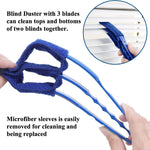 Window Blind Cleaner Duster Brush with 5 Microfiber Sleeves - Blind Cleaner Tools for Window Shutters Blind Air Conditioner Jalousie Dust