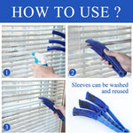 Window Blind Cleaner Duster Brush with 5 Microfiber Sleeves - Blind Cleaner Tools for Window Shutters Blind Air Conditioner Jalousie Dust
