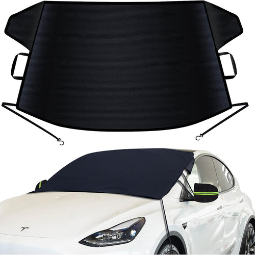 Upgraded 600D Oxford Windshield Ice & Snow Cover — 75 × 42 in, Universal with Mirror Covers & Ice Scraper