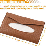 Car Tissue Holder, PU Leather Auto Napkin Holder for Visor & Backseat, Automotive Mask Organizer Case to Keep Vehicle Tidy, Universal Interior Accessories for Sedan Truck SUV (Brown)
