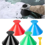 4PCS Magical Ice Scrapers for Car Windshield, Cone-Shaped Car Snow Remover with Funnel, Round Snow Scraper Car Snow Removal Shovel Tool, Frost Wipe Scraper Car Window Cleaner for Ice & Snow