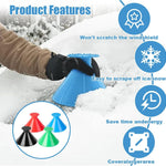 4PCS Magical Ice Scrapers for Car Windshield, Cone-Shaped Car Snow Remover with Funnel, Round Snow Scraper Car Snow Removal Shovel Tool, Frost Wipe Scraper Car Window Cleaner for Ice & Snow