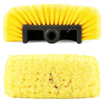 10in Car Wash Brush Head with Soft Bristle, for Cleaning Decks, Trucks, Car, RV, Boats, Home Siding, Camper, Yellow