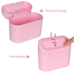 Car Trash Can with Lid, Leakproof Vehicle Garbage Organizer Holder Bin with 60 Pack Trash Bags, Mini Auto Dustbin Accessories Storage Container for Vans, SUVs, Office (Pink)