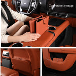 Foldable Car Trash Bin & Organizer Leakproof Waterproof PU Leather Orange