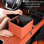 Foldable Car Trash Bin & Organizer Leakproof Waterproof PU Leather Orange