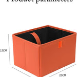 Foldable Car Trash Bin & Organizer Leakproof Waterproof PU Leather Orange