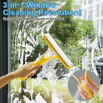 3-in-1 Window Wiper with Spray - Squeegee, Washer & Microfiber Cleaner for Streak-Free Windows, Showers & Cars - Set of 1
