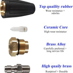 4000 PSI Rotating Turbo Nozzle Set, 1/4 Inch, With 5 Tips for Pressure Washer, Orifice 3.0