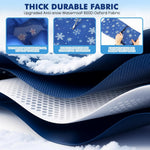 2 Pcs Windshield Cover for Ice and Snow Set Blue Snowflake Heavy Duty 600d Oxford Fabric Car Winter Accessories Front&Rear Protection with Magnetic Edges Wing Mirror Covers for Car Truck SUV