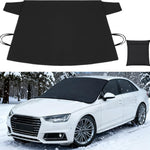 Windshield Cover for Ice and Snow Heavy Duty 600d Oxford Fabric Windshield Protector for Cars Suvs Trucks Secure Fit Waterproof Frost Cover for Winter Car Accessories, Black, 69"x42"