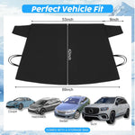 Windshield Cover for Ice and Snow Heavy Duty 600d Oxford Fabric Windshield Protector for Cars Suvs Trucks Secure Fit Waterproof Frost Cover for Winter Car Accessories, Black, 69"x42"