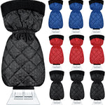 9 Pack Ice Scraper with Glove for Cars Windshield with Mitt Snow Warm Scraper Remover Waterproof Cozy Car Ice Scraper for Car Auto Truck Window Red Black Blue