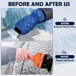 9 Pack Ice Scraper with Glove for Cars Windshield with Mitt Snow Warm Scraper Remover Waterproof Cozy Car Ice Scraper for Car Auto Truck Window Red Black Blue