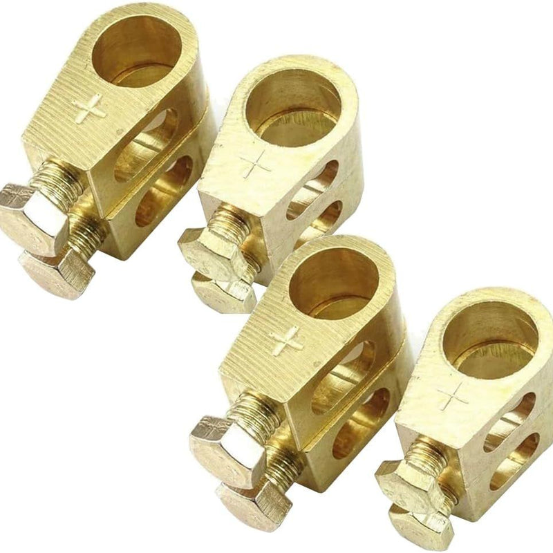 Pure Copper Battery Connection Clip, Car Battery Terminal Connectors Kit, Negative and Positive Car Battery Cable Terminal Clamps Connectors for Car Van Carts (4)