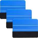 Durable Black Felt Edge Vinyl Squeegee Tool 4-Inch, Car Vinyl Film Wrapping Decal Window Tint Work, Professional Scratch Free Squeegee (Pack of 3)