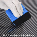 Durable Black Felt Edge Vinyl Squeegee Tool 4-Inch, Car Vinyl Film Wrapping Decal Window Tint Work, Professional Scratch Free Squeegee (Pack of 3)