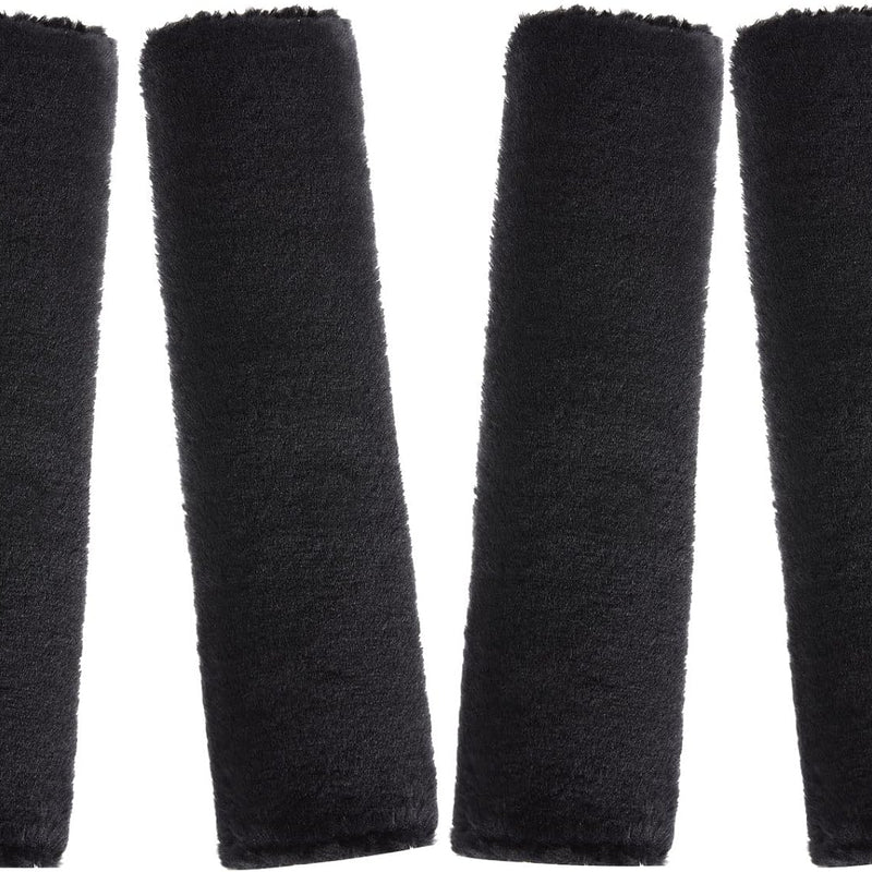 4 Pack Faux Sheepskin Car Seat Belt Pads Seatbelt Protector Soft Seat Belt Shoulder Strap Cover Comfort Harness Pad(Black, 9.9 Inch)