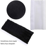 4 Pack Faux Sheepskin Car Seat Belt Pads Seatbelt Protector Soft Seat Belt Shoulder Strap Cover Comfort Harness Pad(Black, 9.9 Inch)