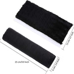 4 Pack Faux Sheepskin Car Seat Belt Pads Seatbelt Protector Soft Seat Belt Shoulder Strap Cover Comfort Harness Pad(Black, 9.9 Inch)