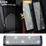 2-Pack Bling Seat Belt Covers,Bling Seat Belt Covers for Womens,Car Seat Belt Strap Cover Shoulder Pad,Universal Car Interior Accessories Fit for Car/Truck/SUV(Silver,2PC)
