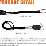 DualGuard Car Steering Wheel & Seat Belt Lock - 17" Universal Anti-Theft Device for Vehicles, SUVs, Golf Carts | Compact & Lightweight Security Lock with Multi-Function Keys (Black)
