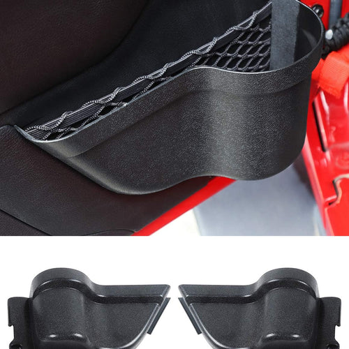 DP3 Front Door Storage Pockets, Door Side Insert Organizer Box for 2011-2018 Jeep Wrangler JK JKU 2/4 Door, Interior Storage Expansion Accessories, Black, 2 PCs